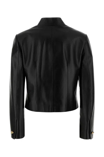 Bottega Veneta Soft Napa Lambskin Leather Jacket With Knot Buttons In Black