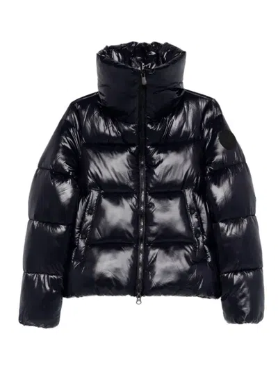 Save The Duck Isla Down Jacket With Laqué Finish In Animal Print
