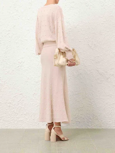 Zimmermann Pearl-embellished Balloon-sleeve Cardigan In Animal Print