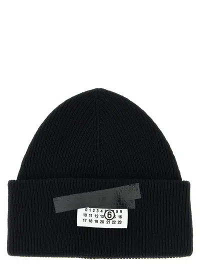 Mm6 Maison Margiela Ribbed Beanie With Logo Tag