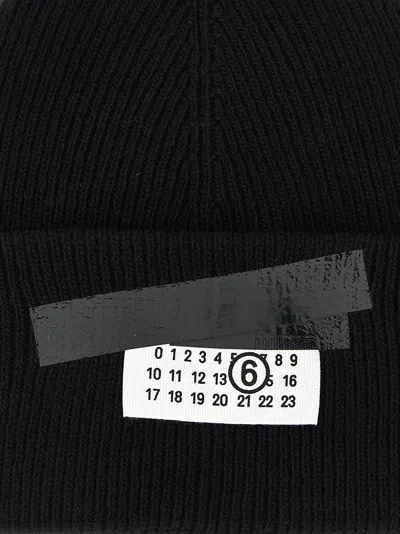 Mm6 Maison Margiela Ribbed Beanie With Logo Tag