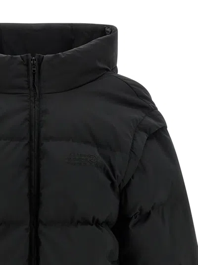 Mm6 Maison Margiela Black Convertible Padded Jacket In Black