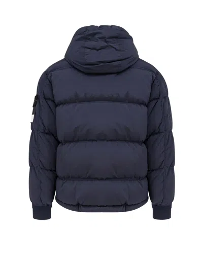 Stone Island Nylon Down Jacket In Blue