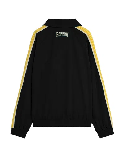 Barrow Collared Nylon Jacket Striped Sleeves In Black