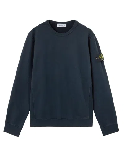 Stone Island Round Neck Sweater In Blue