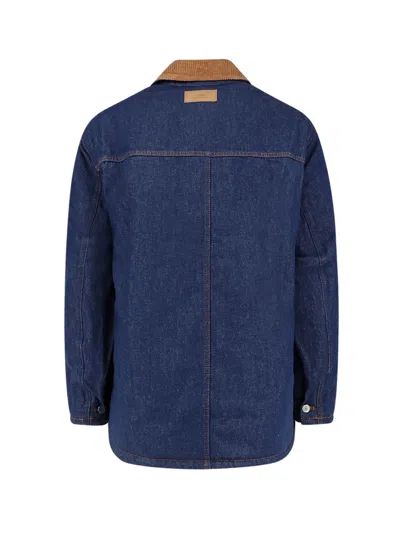 Ami Alexandre Mattiussi Ami Paris Denim Padded Jacket In Blue