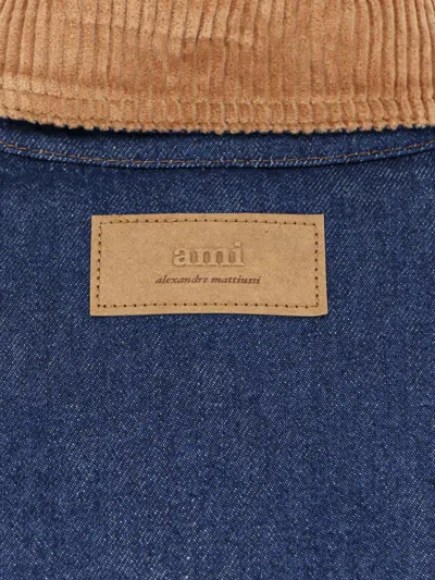Ami Alexandre Mattiussi Ami Paris Denim Padded Jacket In Blue
