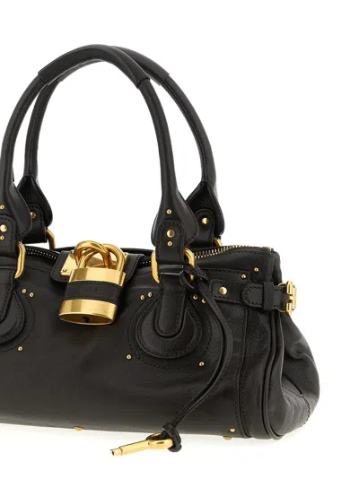 Chloé Paddington Shoulder Bag In Black Leather In Black