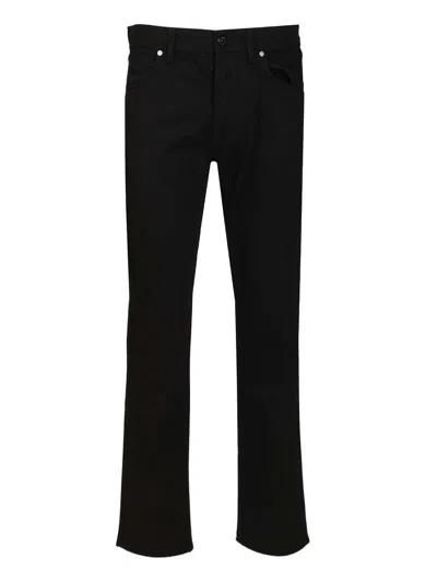 Stone Island Five-pocket Trousers With Belt Loops And Contrast Stitching In Black