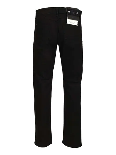 Stone Island Five-pocket Trousers With Belt Loops And Contrast Stitching In Black