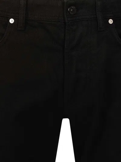 Stone Island Five-pocket Trousers With Belt Loops And Contrast Stitching In Black