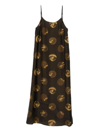 Uma Wang Printed Maxi Dress Sleeveless Design In Multi