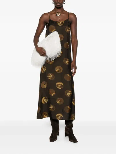 Uma Wang Printed Maxi Dress Sleeveless Design In Multi