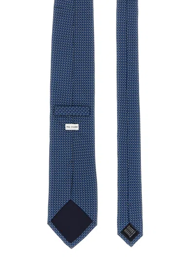Pal Zileri Patterned Silk Tie Ties And Papillon Blue In Blue