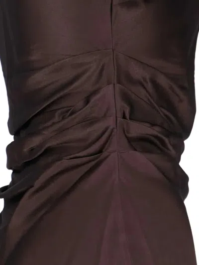 Staud Marcel Ruched Stretch-silk Charmeuse Midi Dress In Burgundy