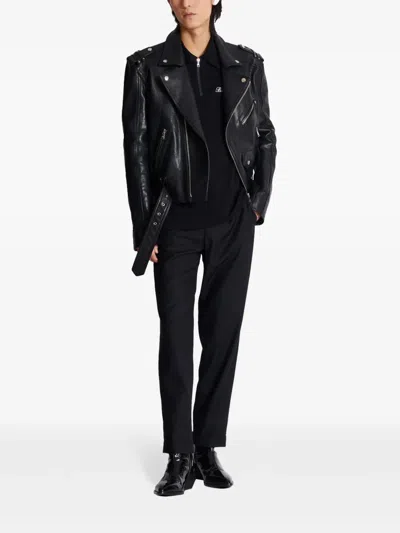 Balmain Polo Shirt With Embroidery In Black