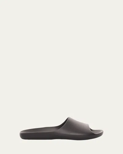 The Row Ama Rubber Flat Slide Sandals In Black