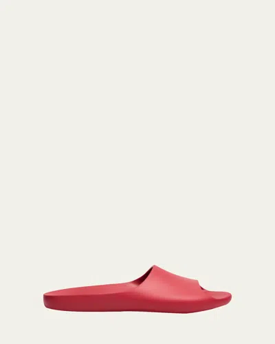 The Row Ama Rubber Flat Slide Sandals In Red