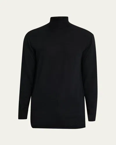 Rick Owens Black Concordians Oversized Turtle Sweater In Black