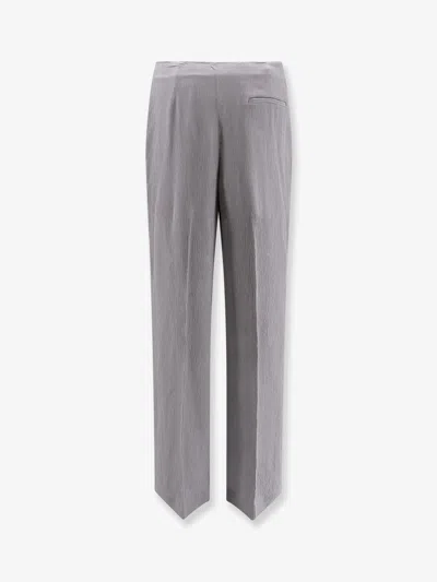 Alberta Ferretti Dart Crepe Trousers In Gray