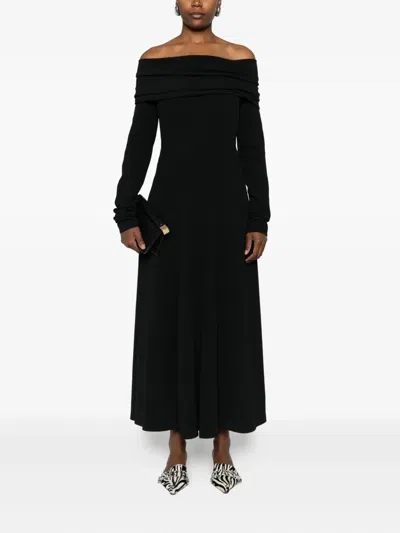 Alberta Ferretti Black Cut-out Midi Dress  In Black