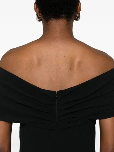 Alberta Ferretti Black Cut-out Midi Dress  In Black