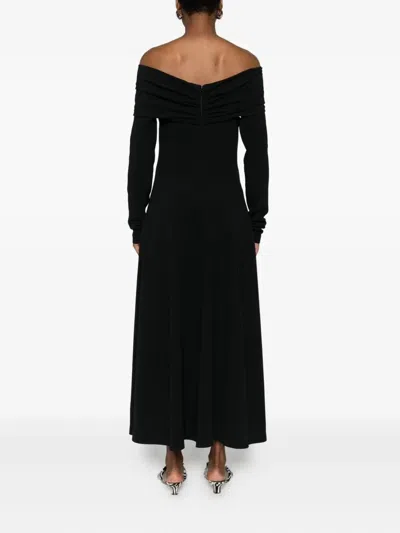Alberta Ferretti Black Cut-out Midi Dress  In Black