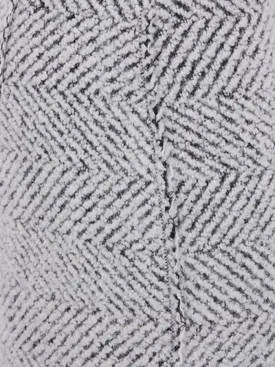 Alberta Ferretti Herringbone Pencil Skirt In Gray