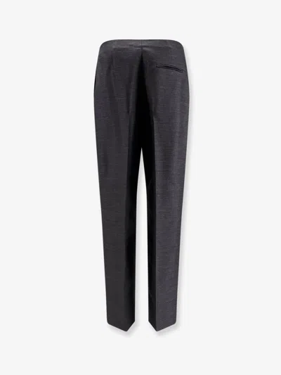 Alberta Ferretti Women Virgin Wool And Silk Trousers In Blue