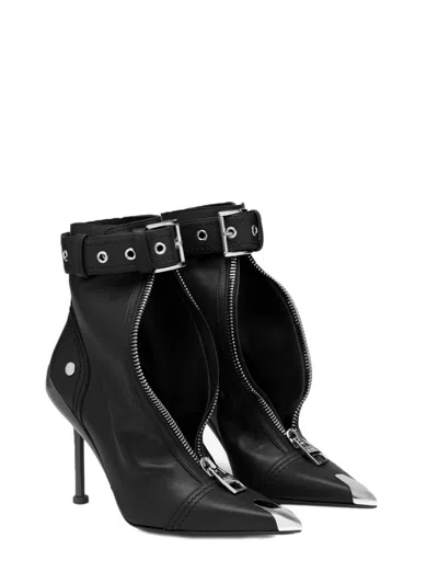 Alexander Mcqueen Alexander Mc Queen Black Slash Biker Boot In Black