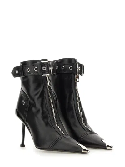 Alexander Mcqueen Alexander Mc Queen Black Slash Biker Boot In Black