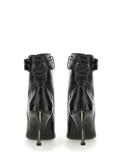 Alexander Mcqueen Alexander Mc Queen Black Slash Biker Boot In Black