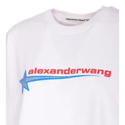 Alexander Wang Crystal Hotfix Star Jersey T-shirt In White