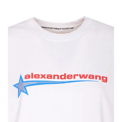 Alexander Wang Crystal Hotfix Star Jersey T-shirt In White