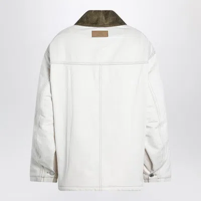 Ami Alexandre Mattiussi Ami Paris Ivory Padded Worker Cotton Jacket Women In White
