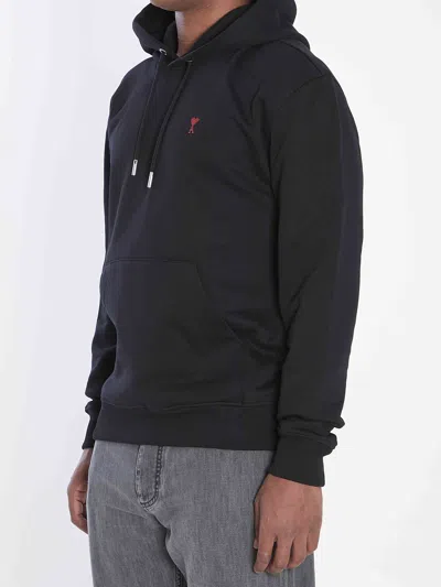 Ami Alexandre Mattiussi Ami Paris Men Ami De Coeur Cotton Hoodie In Black