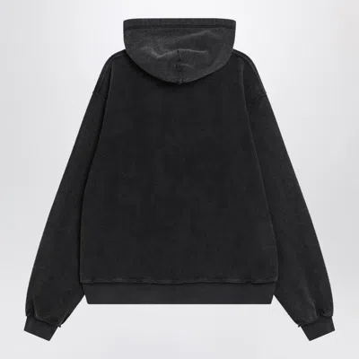 Balenciaga Black Hoodie With Kangaroo Pocket And Logo On The Front In Cotton Man In Black