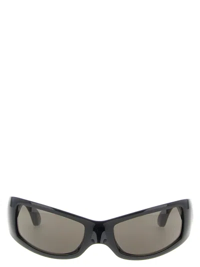 Balenciaga Rectangular Frame Sunglasses Dark Lenses In Black