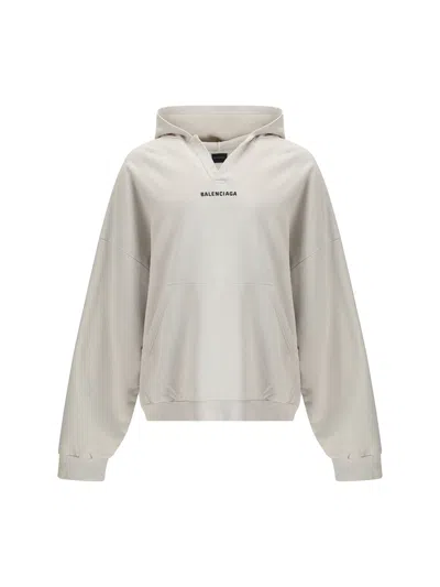 Balenciaga Men Back Medium Fit Hoodie In Neutral