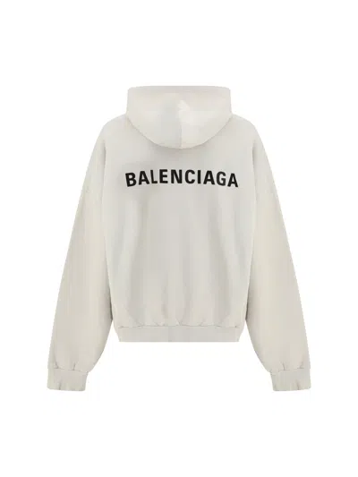 Balenciaga Men Back Medium Fit Hoodie In Neutral