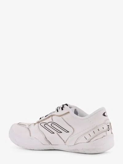 Balenciaga Women Hamptons Worn-out Leather Low-top Sneakers In Neutral