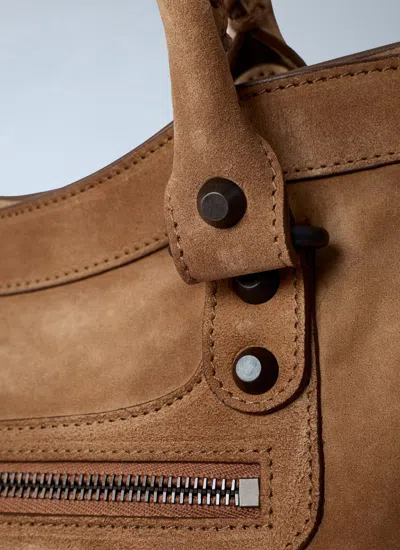 Balenciaga Medium Le City Calf Leather Top Handle Bag In Brown