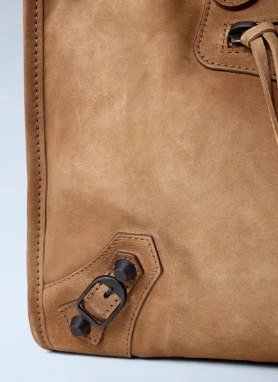 Balenciaga Medium Le City Calf Leather Top Handle Bag In Brown