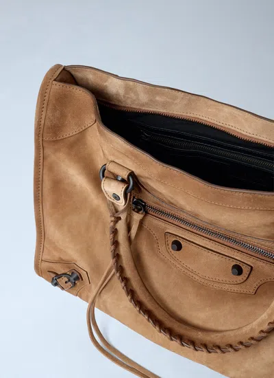 Balenciaga Medium Le City Calf Leather Top Handle Bag In Brown