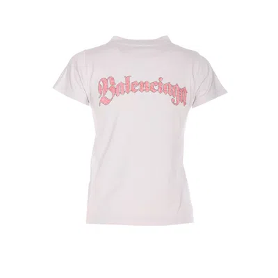 Balenciaga Graphic Logo Crew Neck Short Sleeve T-shirt In Neutral