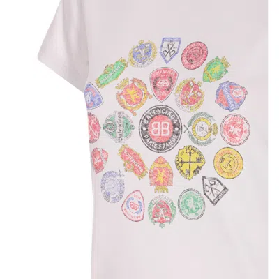 Balenciaga Graphic Logo Crew Neck Short Sleeve T-shirt In Neutral