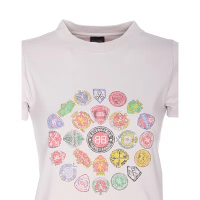 Balenciaga Graphic Logo Crew Neck Short Sleeve T-shirt In Neutral