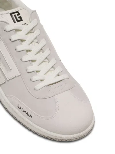 Balmain Swan Sneakers In Suede And Smooth Leather In White