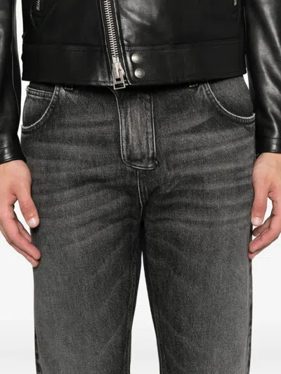 Balmain Jeans With Logo Appliqué In Black