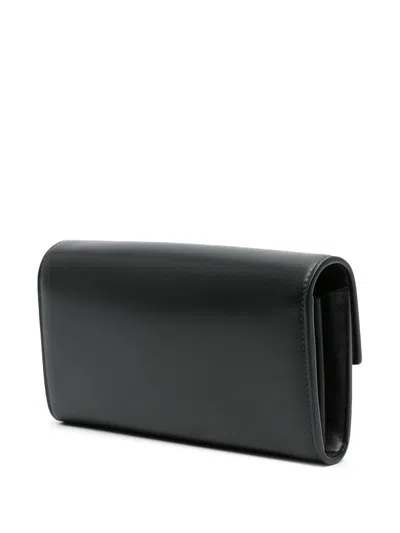 Balmain B-buzz Calfskin Leather Wallet On A Chain In Black